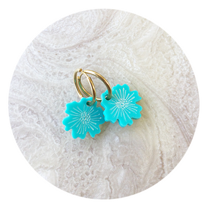 Turquoise Floral Hoop