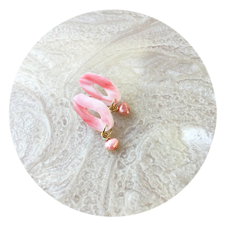 Marbled Pink Pearl Stud