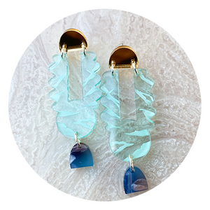 Sea Glass Etched (custom blue/gold)